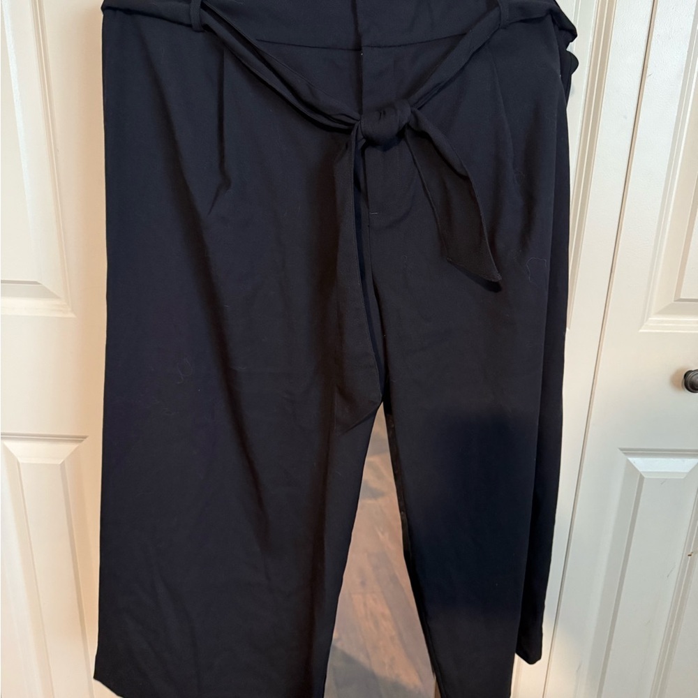 Ann Taylor Black Wide Leg Trouser Pants